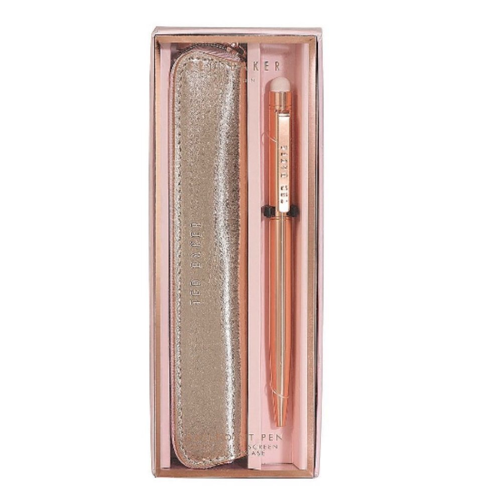 ted baker magic touch touch screen slim pen and pouch rose gold nwt
